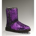 Abordable Ugg-179 court Sparkles Classique Purple Velvet multi Bottes