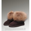 Absolument Ugg-188 Mini Fox Fur Boots de chocolat de bonne qualité