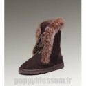 Achats Ugg-201 court Fox Fur Boots de chocolat