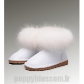 Authentique Ugg-233 Mini fourrure de renard blanc Bottes