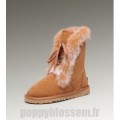 Bottes Ugg-200 court en fourrure de renard de chataigne