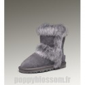 Bottes Ugg Exclusive-049 court en fourrure de renard gris