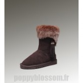 Favoris Ugg-222 court Fox Fur Boots de chocolat