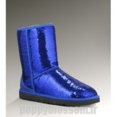 Ugg-145 court Sparkles Classic Bleu Bottes