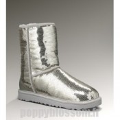 Ugg-147 court Sparkles Argent Classique Bottes