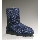 Ugg-162 court Sparkles Classic Bleu Bottes