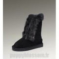 Ugg-199 court en fourrure de renard noir Bottes