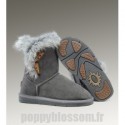 Ugg-205 court en fourrure de renard gris Bottes