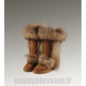 Ugg-217 Grand fourrure Fox Chataigne Bottes