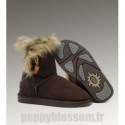 bottes Ugg populaire de chocolat-204 court fourrure de renard