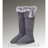 rafraichissant Ugg-223 bottes hautes en fourrure de renard gris